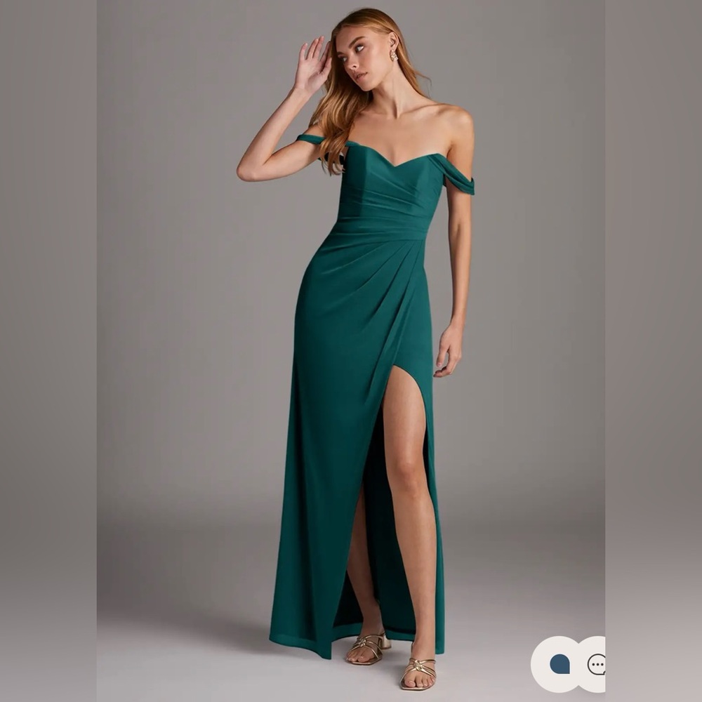 Azazie Green Strapless Gown